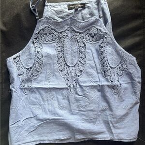 Kendall & Kylie Sky Blue Lace Women's Blouse